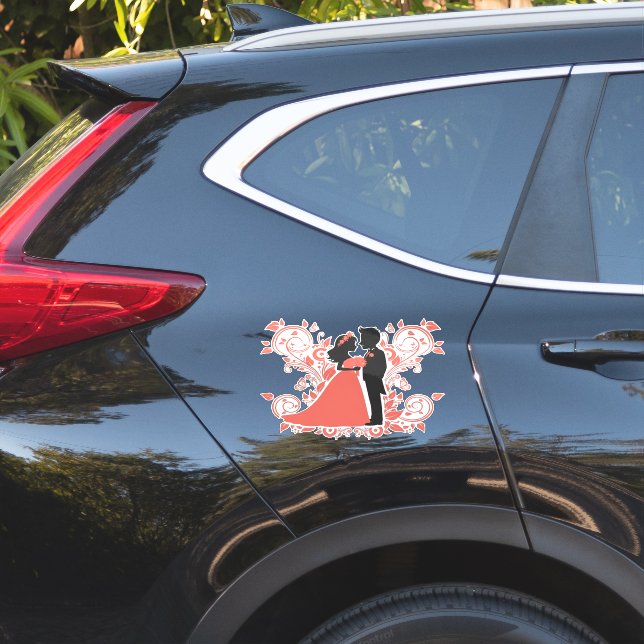Romantic Wedding Couple Silhouette Sticker (Car Side)