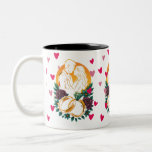 Romantic Wedding Couple Two-Tone Mug<br><div class="desc">Start every morning with a sip of romance! This premium two-tone mug features a breathtaking illustration of a loving couple, radiant wedding rings, and lush floral accents – all styled in a bold, semi-realistic vector design that looks stunning on any color combo. Whether you're celebrating a wedding, engagement, or anniversary,...</div>