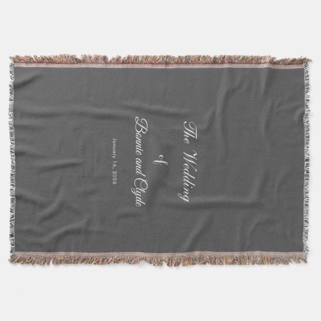 Romantic Wedding Day Celebration Cozy Throw Blanket (Front)