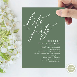 Romantic Wedding Dinner Dancing, Let's Party Invitation