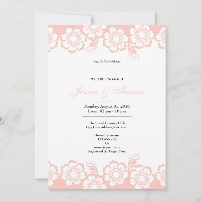 Romantic Wedding Engagement Card (Front)