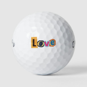 Romantic Wedding Favor 'Love' Scrapbook Lettering Golf Balls