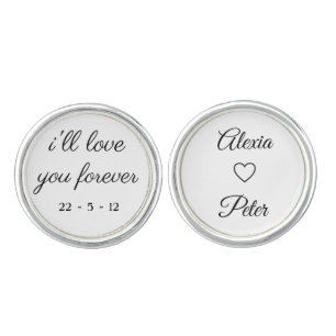 romantic wedding groom/boyfriend i love you cufflinks