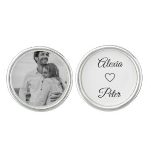 romantic wedding groom/boyfriend love photo cufflinks