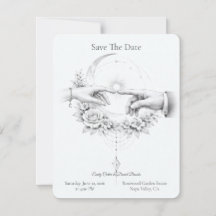 Romantic Wedding Hands Minimalist Design