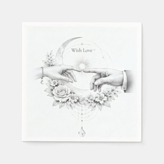 Romantic Wedding Hands Minimalist Napkins (Front)
