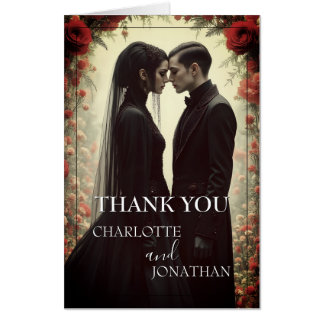 Romantic Wedding in Black Elegance Card