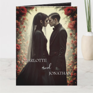 Romantic Wedding in Black Elegance Card