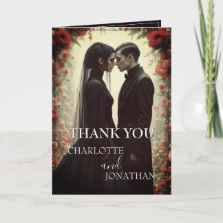 Romantic Wedding in Black Elegance Card