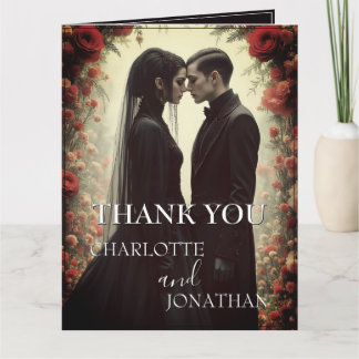 Romantic Wedding in Black Elegance Card