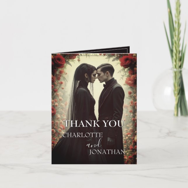 Romantic Wedding in Black Elegance Card (Front)