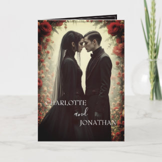 Romantic Wedding in Black Elegance Card