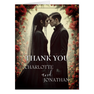 Romantic Wedding in Black Elegance Card