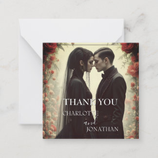 Romantic Wedding in Black Elegance Note Card