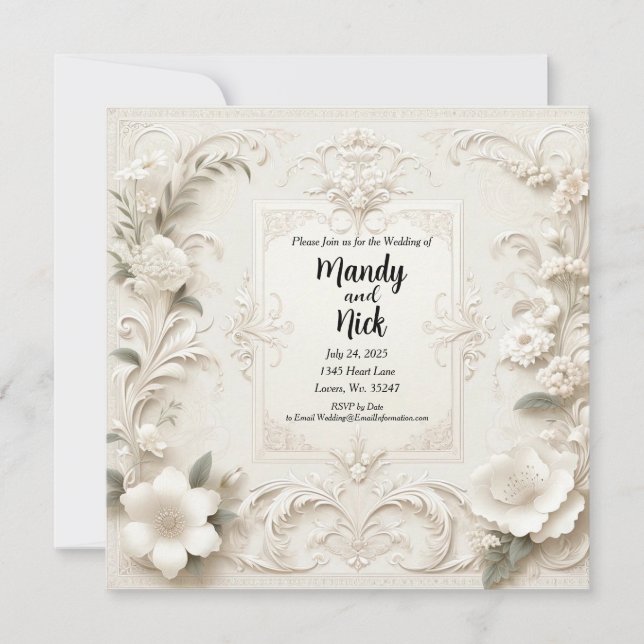 Romantic Wedding Invitation (Front)