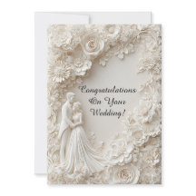 Romantic Wedding Invitation Bride Groom Silhouette