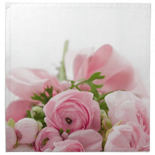 Romantic Wedding Love Soft Pink Flower Bouquet Cloth Napkin
