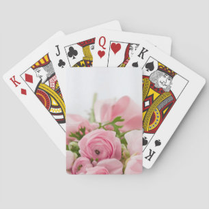 Romantic Wedding Love Soft Pink Flower Bouquet Poker Cards