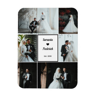Romantic Wedding Memory – 6 Custom Photos Magnet
