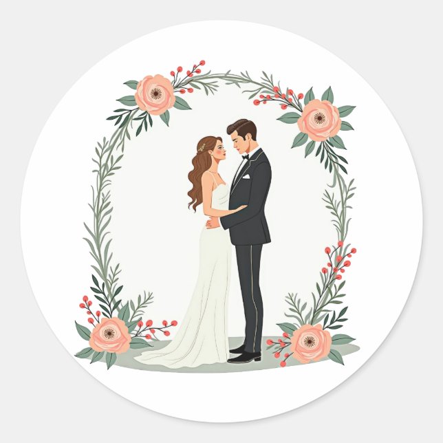 Romantic Wedding Moment Sticker (Front)