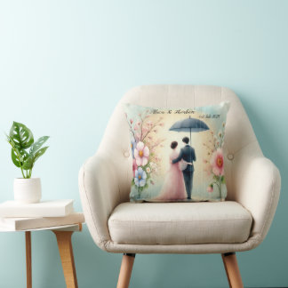 Romantic Wedding pastell Nr.2 Throw Pillow