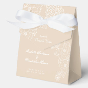 Romantic Wedding Peonies Delicate Ivory Favor Boxes