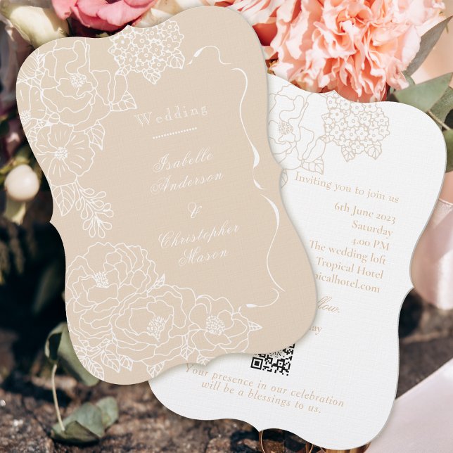 Romantic Wedding Peonies Delicate Ivory Invitation (Creator Uploaded)