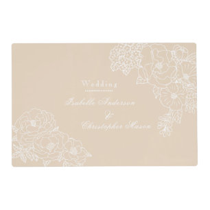 Romantic Wedding Peonies Delicate Ivory Placemat