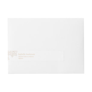 Romantic Wedding Peonies Delicate Ivory Wrap Around Address Label