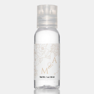 Romantic Wedding Peonies Ivory White Hand Sanitizer