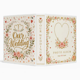 Romantic Wedding Photo Album Design Template 3 Ring Binder