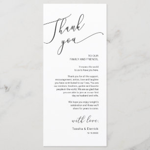 Romantic Wedding Place Setting Thank You Card