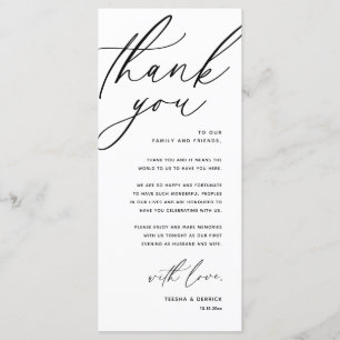 Romantic Wedding Place Setting Thank You Card