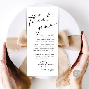 Romantic Wedding Place Setting Thank You Card