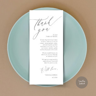 Romantic Wedding Place Setting Thank You Card