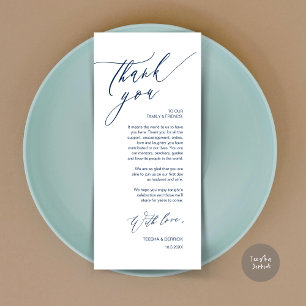 Romantic Wedding Place Setting Thank You Card