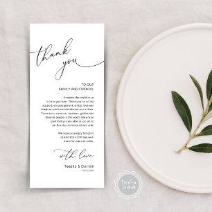 Romantic Wedding Place Setting Thank You Card