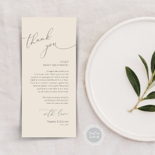 Romantic Wedding Place Setting Thank You Card