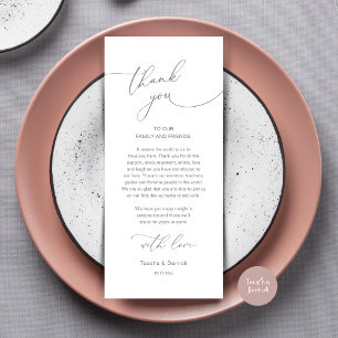 Romantic Wedding Place Setting Thank You Card
