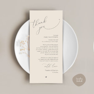 Romantic Wedding Place Setting Thank You Card