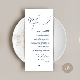 Romantic Wedding Place Setting Thank You Card