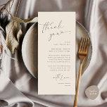Romantic Wedding Place Setting Thank You Card<br><div class="desc">Share the love and show your appreciation to your guests, when they sit down at their seat and read this personalised romantic charming thank you place card in summer cream dark grey themed. It's a wonderful way to kick off your special day celebration! This card is sure to set the...</div>