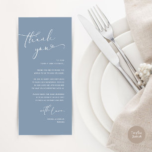 Romantic Wedding Place Setting Thank You Card