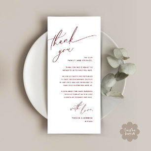 Romantic Wedding Place Setting Thank You Card