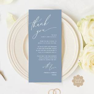 Romantic Wedding Place Setting Thank You Card
