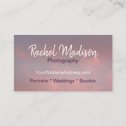 Romantic Wedding Portrait Photographer Photography Business Card