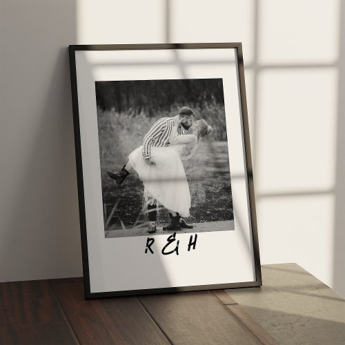 Romantic Wedding Portrait With Message Anniversary Poster