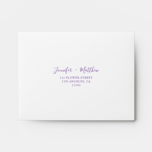 Romantic Wedding Pre_Printed Address RSVP Envelope