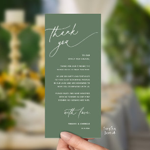 Romantic Wedding Reception Dinner Thank You Card