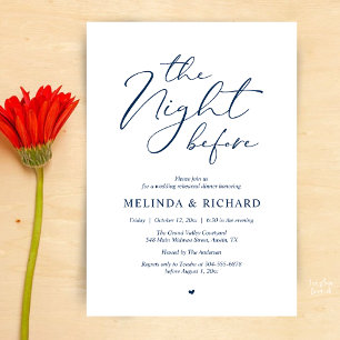 Romantic Wedding Rehearsal Dinner The Night Before Invitation
